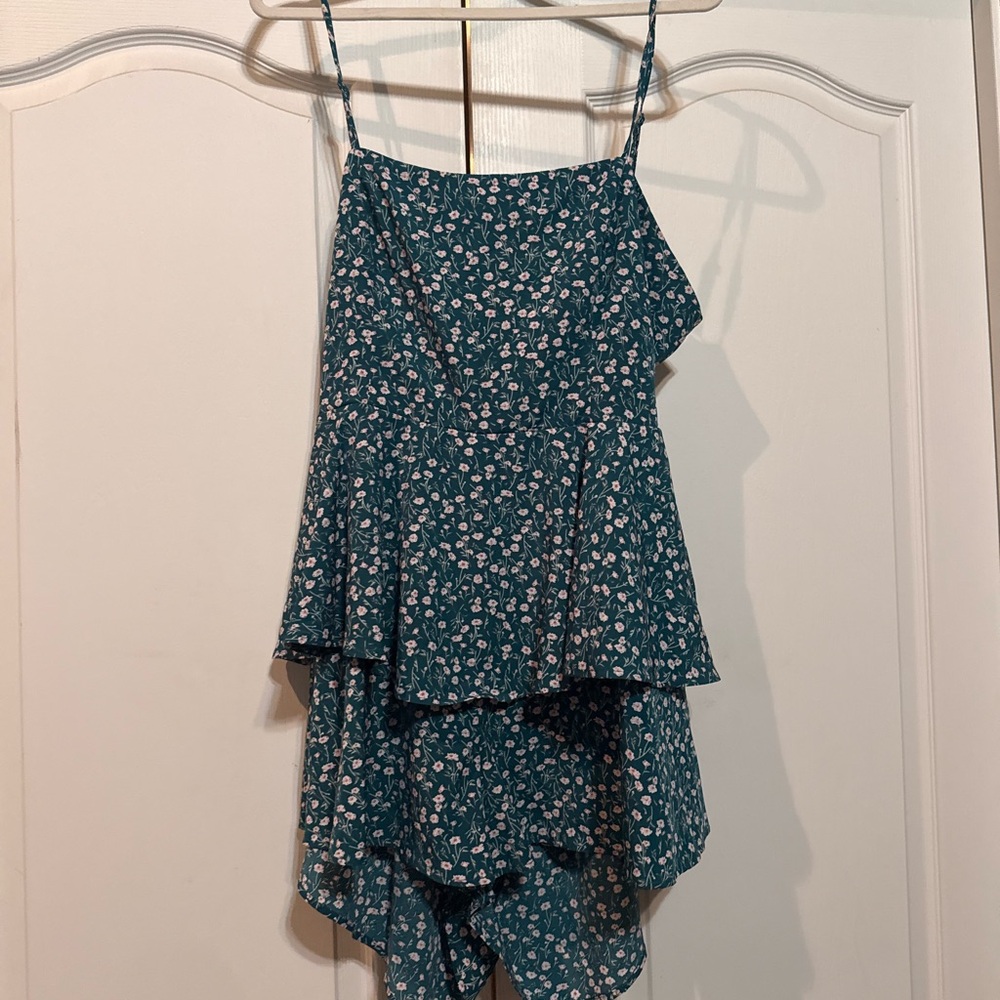 Floral Teal Sleeveless Dress